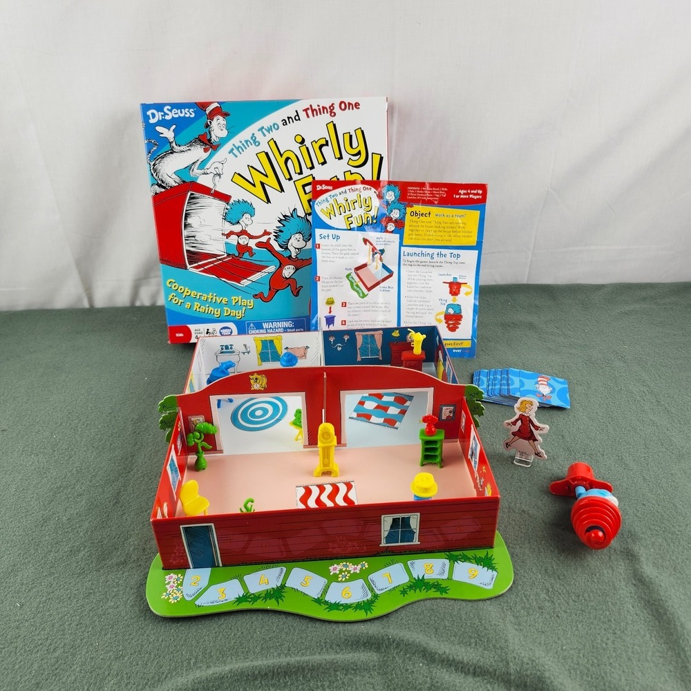Dr. Seuss Whirly Fun Game COMPLETE Wonder Forge 2016 Kids Family Cat in the Hat